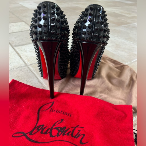Christian Louboutin platform high heel black spike heels size 36 - Picture 4 of 7